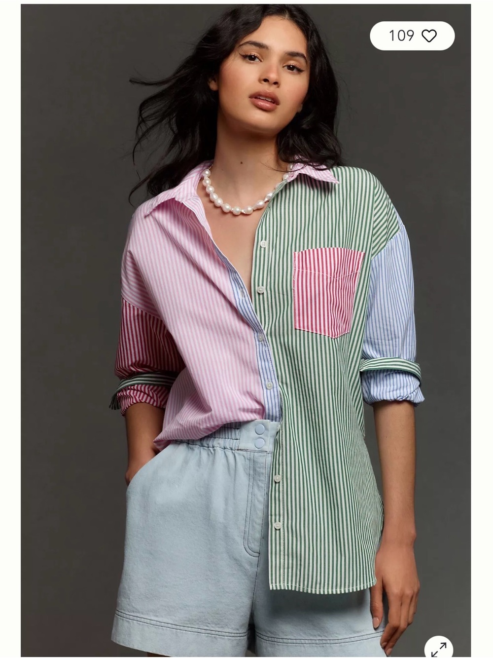 Maeve The Bennet Buttondown Shirt by Maeve: Mixed Stripe Edition MP